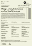Disagreement, (in)tolerance and political discourse Disagreement, (in)tolerance and political discourse